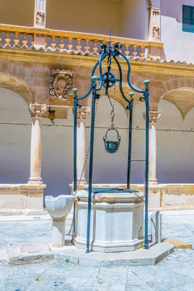 A small courtyard inside on the cathedral of Palma de Mallorca, Spai