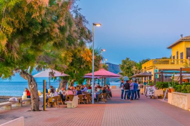 COLONIA DE SANT PERE, MALLORCA, MAY 22, 2017: Seaside promenade at Colonia de Sant Pere, Mallorca, Spai