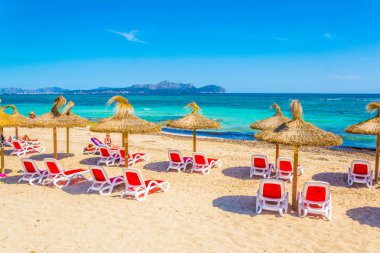 Can Picafort, İspanya, 23 Mayıs 2017: Playa de oğlu Baulo Can Picafort, Spai