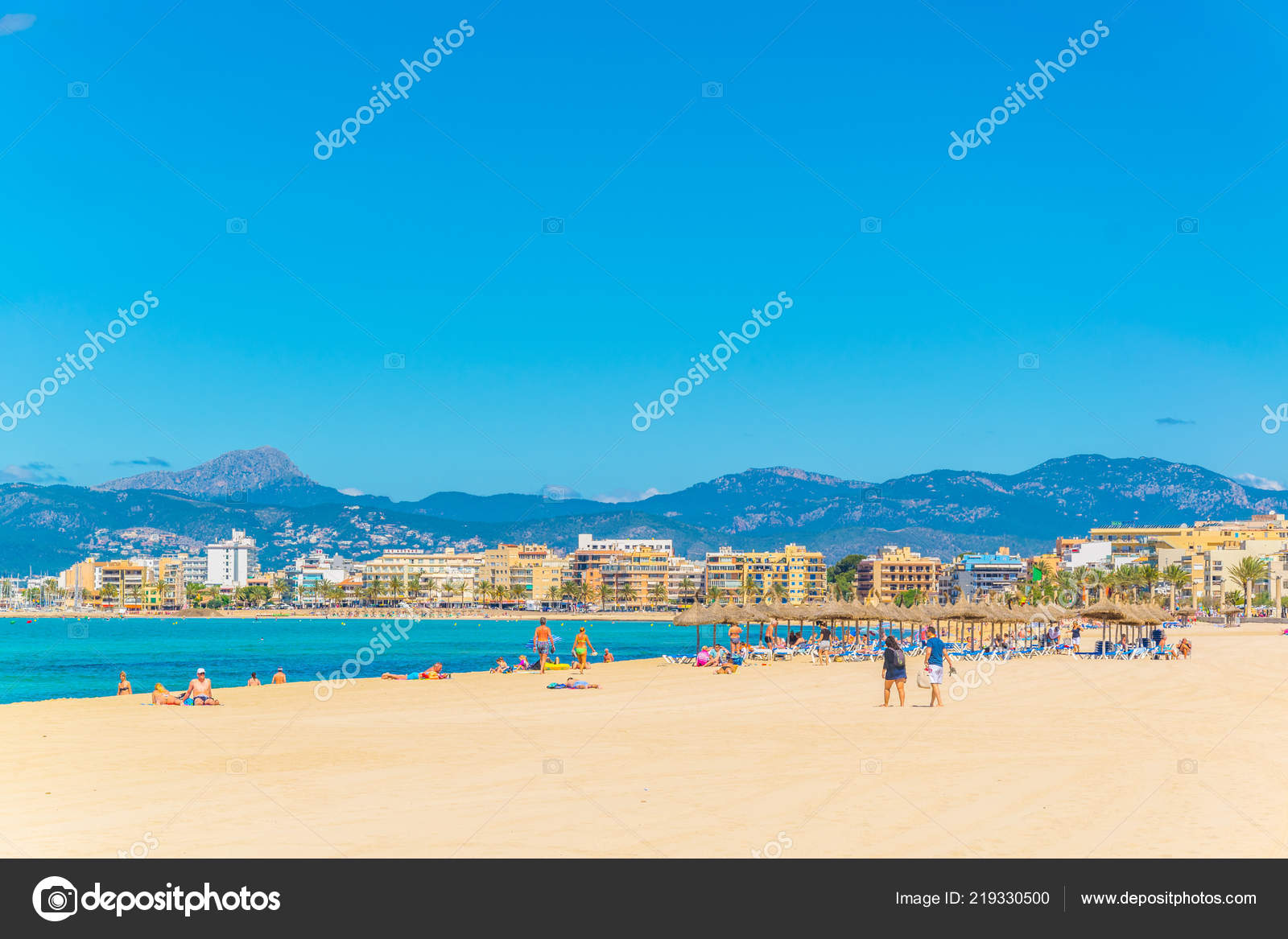 Palma Mallorca Spain May 2017 Playa Palma Beach Palma Mallorca