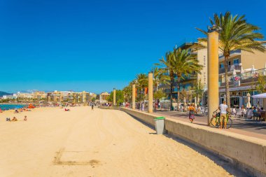 PALMA DE MALLORCA, SPAIN, MAY 19, 2017: Playa de Palma beach at Palma de Mallorca, Spai