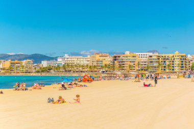 PALMA DE MALLORCA, SPAIN, MAY 19, 2017: Playa de Palma beach at Palma de Mallorca, Spai