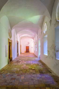 Valldemossa, İspanya, 26 Mayıs 2017: Koridor, gerçek Cartuja de Valldemossa, Mallorca, Spai