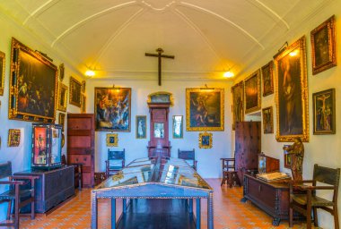 Valldemossa, İspanya, 26 Mayıs 2017: İç in gerçek Cartuja de Valldemossa, Mallorca, Spai