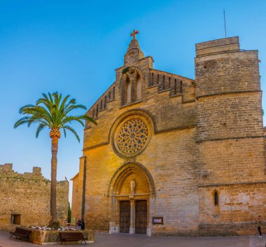 ALCUDIA, SPAIN, MAY 23, 2017: Esglesia de Sant Jaume d'Alcudia at Mallorca, Spain
