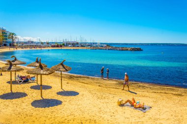 EL COLL D'EN RABASSA, SPAIN, MAY 19, 2017: Beach at El Coll d'en Rabassa, Mallorca, Spai