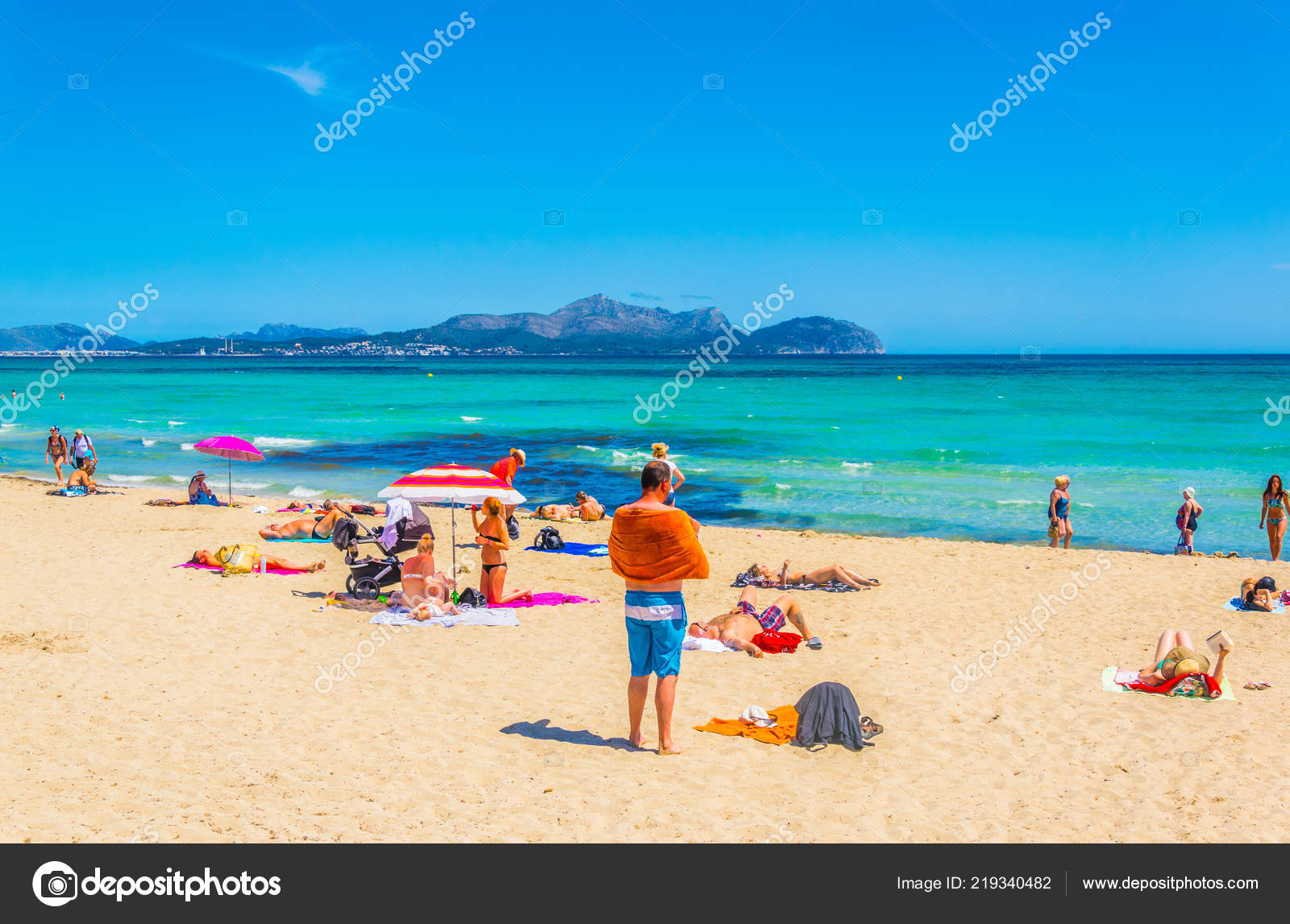 Can Picafort Spain May 2017 Playa Muro Can Picafort Spai Stock
