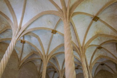 Palma De Mallorca, İspanya, 18 Mayıs 2017: Lonja de Palma binanın Palma de Mallorca, Spai, iç