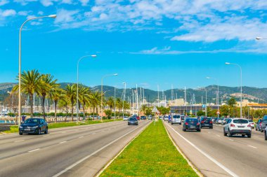 PALMA DE MALLORCA, SPAIN, MAY 18, 2017: Traffic at Palma de Mallorca, Spai