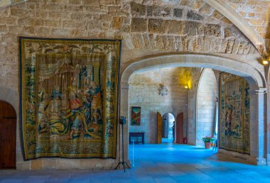 Palma De Mallorca, İspanya, 18 Mayıs 2017: İç, Kraliyet Sarayı, La Almudaina Palma de Mallorca, Spai