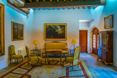 Palma De Mallorca, İspanya, 18 Mayıs 2017: İç, Kraliyet Sarayı, La Almudaina Palma de Mallorca, Spai