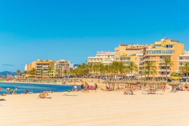 PALMA DE MALLORCA, SPAIN, MAY 19, 2017: Playa de Palma beach at Palma de Mallorca, Spai