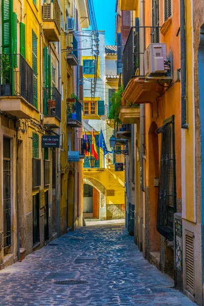 Palma Mallorca Espanha Maio 2017 Vista Uma Rua Estreita Centro — Fotografia de Stock