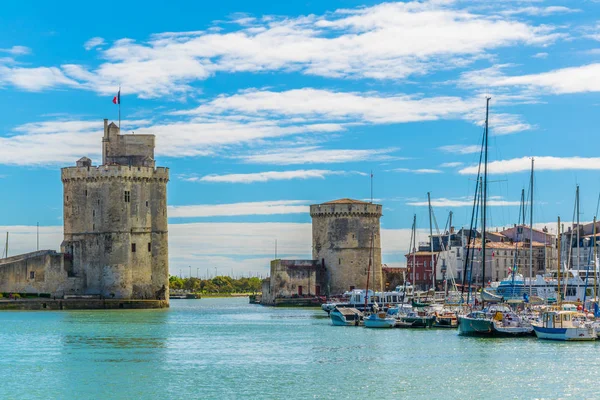 Port of La rochelle guarded by tour de la chaine and tour Saint Nicholas, Franc