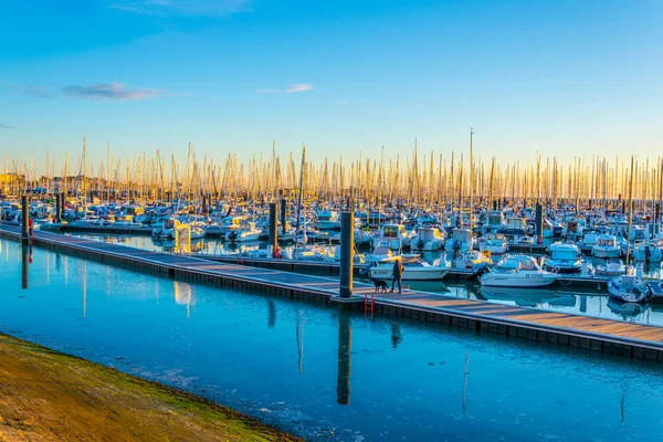 Vista Pôr Sol Sobre Port Des Minimes Rochelle Franc — Fotografia de Stock