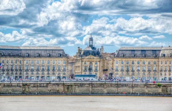 Bordeaux Frangı Stalingrad Kısmından Garonne Nehri Üzerinde Yer Bourse Görüntülendi — Stok fotoğraf