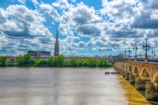 Pont Pierre Basilica Saint Michel Bordeaux Franc — Stock Photo, Image