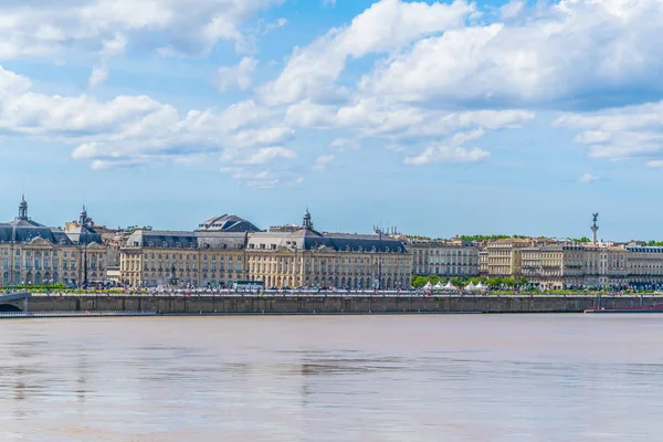 Place Bourse Vista Sobre Río Garona Desde Stalingrado Parte Burdeos —  Fotos de Stock