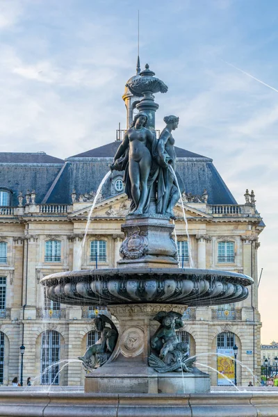 Bourse Meydanı Ndaki Çeşme Bordeaux Franc — Stok fotoğraf