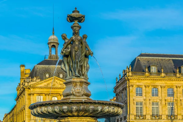 Fontaine Place Bourse Bordeaux Franc — Photo