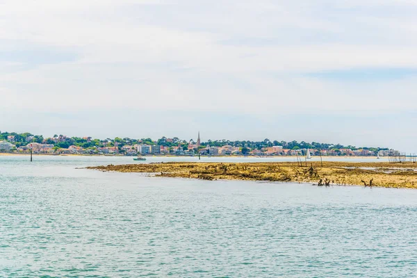 Pântanos Fazendas Ostras Ile Aux Oiseaux Perto Arcachon Franc — Fotografia de Stock