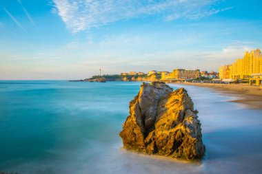 Biarritz, Frangı grande Beach gün batımı görünümü