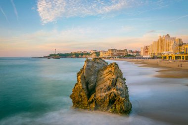 Biarritz, Frangı grande Beach gün batımı görünümü