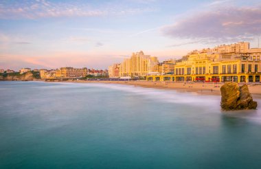 Biarritz, Frangı grande Beach gün batımı görünümü