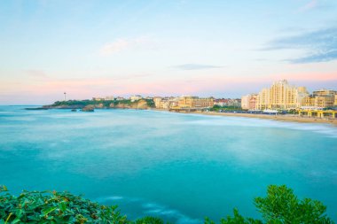 Biarritz, Frangı grande Beach gün batımı görünümü