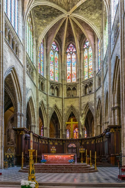 Francia Mayo 2017 Interior Cathedrale Saint Andre Bordeaux Burdeos Franc — Foto de Stock