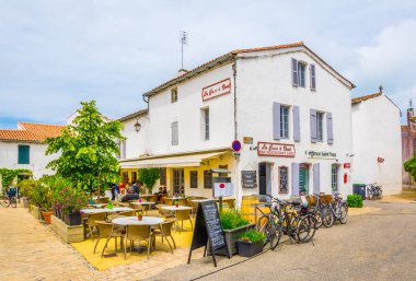 LES PORTES EN RE, FRANCE, MAY 13, 2017:A street at Les Portes en Re village situated on Ile de Re, Franc