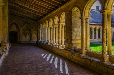 SAINT EMILION, FRANCE, MAY 16, 2017: View of a patio inside of the Collegial church in Saint Emilion, Franc clipart