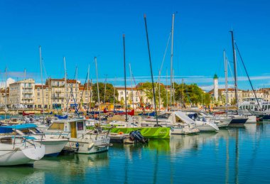 La Rochelle, Fransa, 12 Mayıs 2017: Görünüm, eski liman, La Rochelle, Frangı