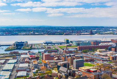 Havadan görünümü Albert dock Liverpool, Englan