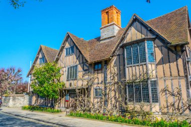 View of the Hall's Croft in Stratford upon Avon where daughter of William Shakespeare lived, Englan clipart
