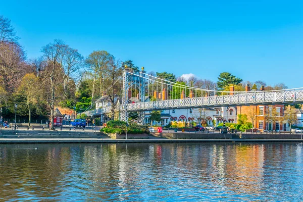 Hangbrug Rivier Dee Chester Englan — Stockfoto