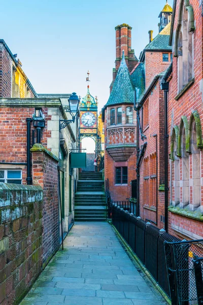 Eski Şehir Englan Çevreleyen Chester Duvarlarında Yer Alan Eastgate Saat — Stok fotoğraf