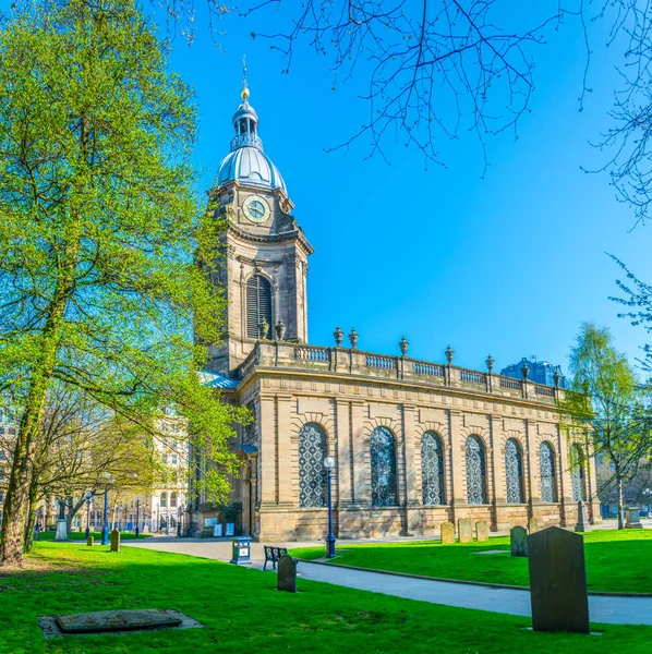 Catedral San Felipe Birmingham Atardecer Englan — Foto de Stock