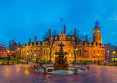 Belediye Binası Leicester, Englan gün batımı görünümü