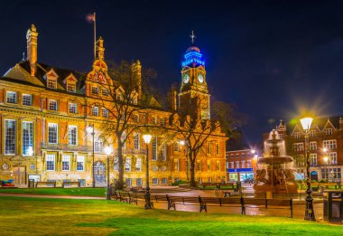 Belediye Binası Leicester, Englan gece görünümü