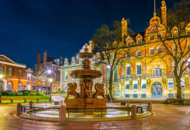 Belediye Binası Leicester, Englan gece görünümü