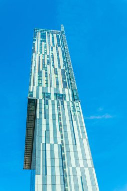 Deansgate Manchester, Englan Caddesi üzerinde görünümü klasik tuğla evler