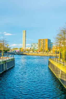 Manchester Salford alanı çevreleyen nehir irwell, Englan üzerinde bir havza konut ile