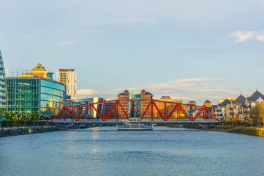 Manchester Salford alanı çevreleyen nehir irwell, Englan üzerinde bir havza konut ile