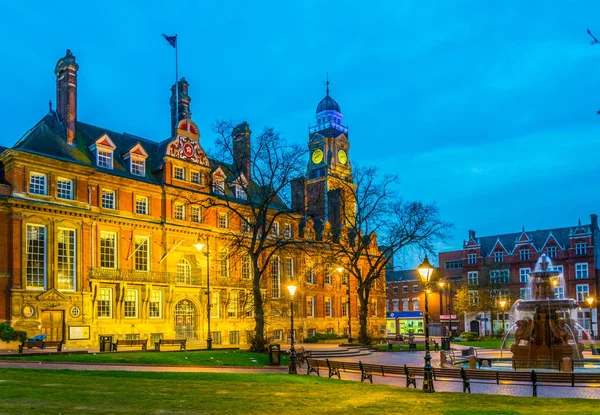 Coucher Soleil Sur Mairie Leicester Angleterre — Photo