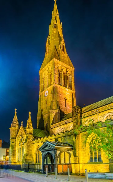 在莱斯特大教堂的夜景 恩戈兰 — 图库照片