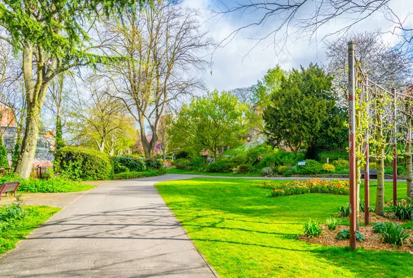 Castle gardens in Leicester, Englan