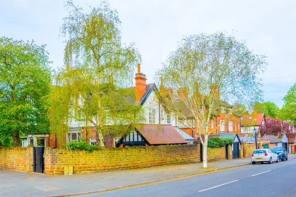 Visa Historiska Hus Den Gamla Staden Nottingham Englan — Stockfoto