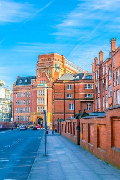 Vue Une Rue Briques Classiques Manchester Angleterre — Photo