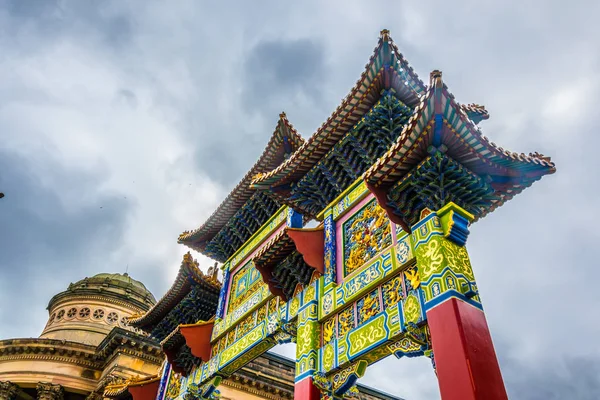 View Chinatown Gate Liverpool Englan — Stock Photo, Image